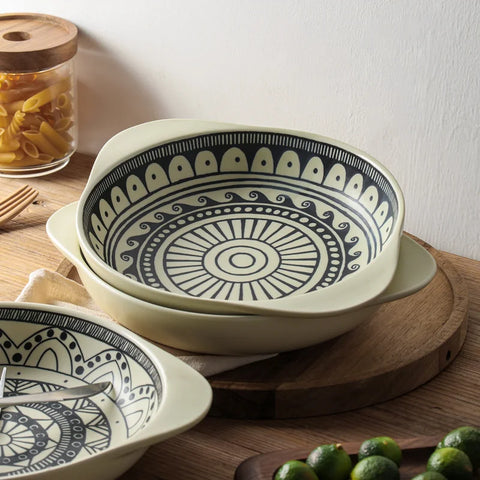 Riaz Ceramic Bowl with Different Styles (Set of 4)